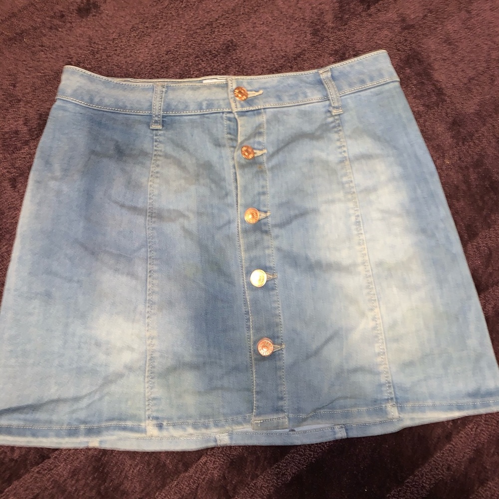 Blue Jean skirt button up